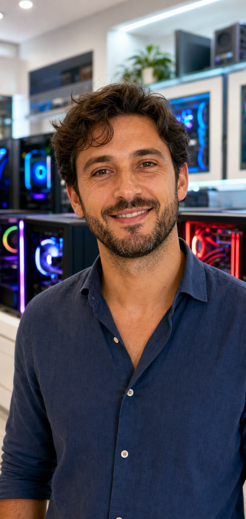 Federico Gatti, fondatore di Configura, nello showroom